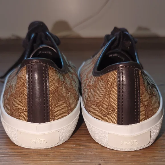Coach Empire Low Top Logo Sneakers Brown Signature Canvas Wm Sz 10 - Picture 10 of 16